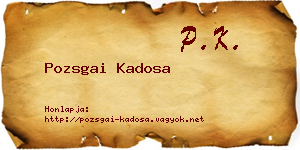 Pozsgai Kadosa névjegykártya